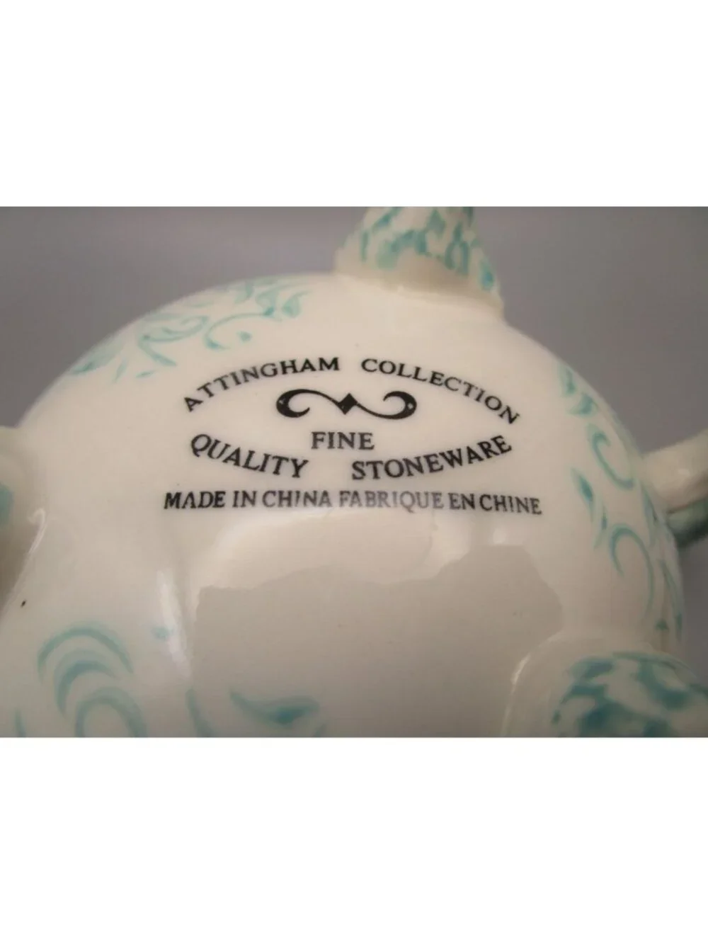 Anthropologie Attingham Collection Stoneware Footed Cup Handle Blue White Swirl